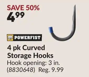Princess Auto 4 pk Curved Storage Hooks offer
