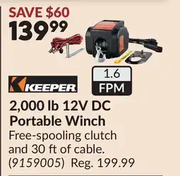 Princess Auto 2,000 lb 12V DC Portable Winch offer