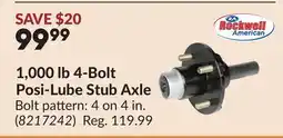 Princess Auto 1,000 lb 4-Bolt Posi-Lube Stub Axle offer