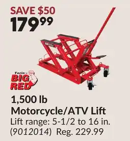 Princess Auto 1,500 lb Motorcycle/ATV Li offer