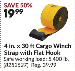 Princess Auto 4 in. x 30 ft Cargo Winch Strap with Flat Hook offer
