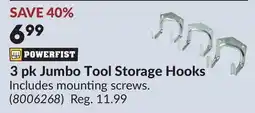 Princess Auto 3 pk Jumbo Tool Storage Hooks offer