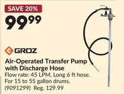 Princess Auto Air-Operated Transfer Pump with Discharge Hose offer
