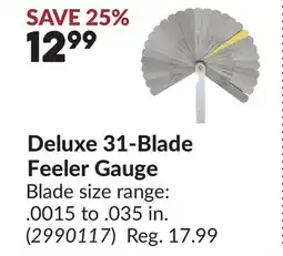 Princess Auto Deluxe 31-Blade Feeler Gauge offer