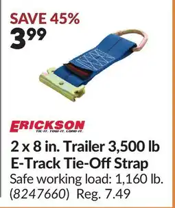 Princess Auto ERICKSON 2 x 8 in. Trailer 3,500 lb E-Track Tie-Off Strap offer