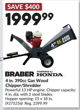 Princess Auto BRABER 4 in. 390cc Gas Wood Chipper/Shredder offer