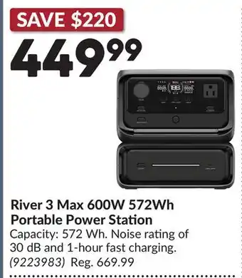 Princess Auto River 3 Max 600W 572Wh Portable Power Station offer