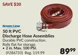 Princess Auto Green Line 50 ft PVC Discharge Hose Assemblies offer