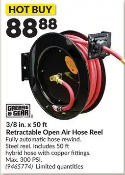 Princess Auto 3/8 in. x 50 Retractable Open Air Hose Reel offer