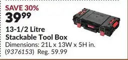 Princess Auto 13-1/2 Litre Stackable Tool Box offer