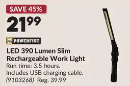 Princess Auto LED 390 Lumen Slim Rechargeable Work Light offer