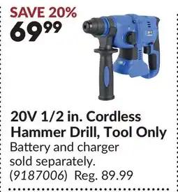 Princess Auto 20V 1/2 in. Cordless Hammer Drill, Tool Only offer