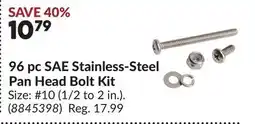 Princess Auto 96 pc SAE Stainless-Steel Pan Head Bolt Kit offer