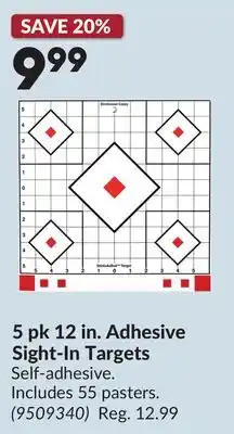 Princess Auto 5 pk 12 in. Adhesive Sight-In Targets offer