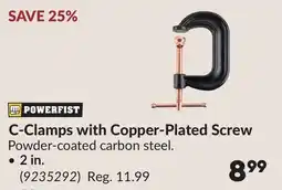 Princess Auto C-Clamps with Copper-Plated Screw offer