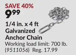 Princess Auto 1/4 in. x 4 ft Galvanized Anchor Chain offer
