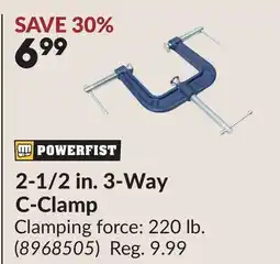 Princess Auto 2-1/2 in. 3-Way C-Clamp offer