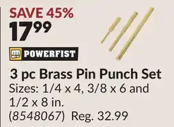 Princess Auto 3 pc Brass Pin Punch Set offer