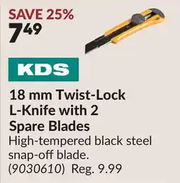 Princess Auto 18 mm Twist-Lock L-Knife with 2 Spare Blades offer