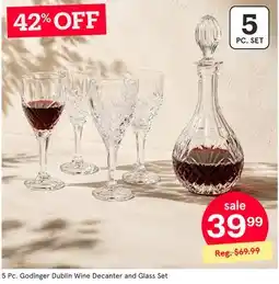 Kitchen Stuff Plus 5 Pc. Godinger Dublin Wine Decanter and Glass Set offer