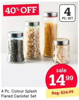Kitchen Stuff Plus 4 Pc. Colour Splash Flared Canister Set offer