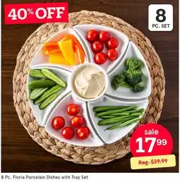 Kitchen Stuff Plus 8 Pc. Floria Porcelain Dishes with Tray Set offer