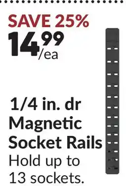 Princess Auto 1/4 in. dr Magnetic Socket Rails, Black offer