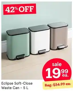 Kitchen Stuff Plus Eclipse Soft-Close Waste Can offer