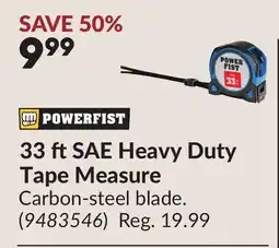 Princess Auto 33 ft SAE Heavy Duty Tape Measure offer