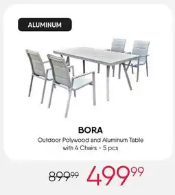 Meubles RD Bora - Outdoor Polywood and Aluminum Table with 4 Chairs offer