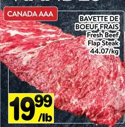 Supermarché PA BAVETTE DE BOEUF FRAIS | Fresh Beef Flap Steak offer
