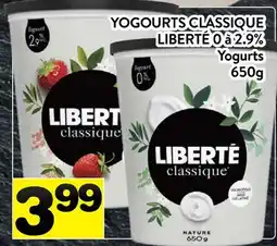 Supermarché PA YOGOURTS CLASSIQUE LIBERTÉ 0 à 2.9% offer