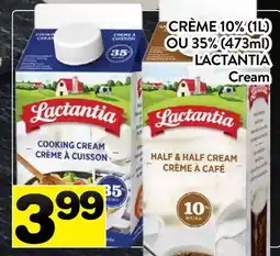 Supermarché PA CRÈME 10% (1L) OU 35% (473ml) LACTANTIA | Cream offer