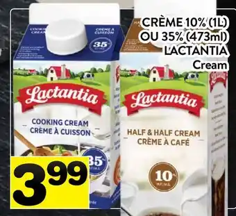 Supermarché PA CRÈME 10% (1L) OU 35% (473ml) LACTANTIA | Cream offer