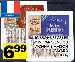 Supermarché PA SAUCISSONS SEC LES MINI PARISIENS OU LYONNAIS MAISON FAYARD offer