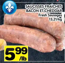 Supermarché PA SAUCISSES FRAÎCHES BACON ET CHEDDAR | Fresh Sausages offer