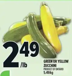 Metro Green or yellow zucchini offer