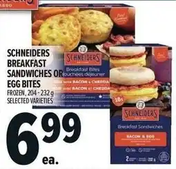 Metro Schneiders breakfast sandwiches or egg bites offer