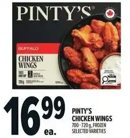 Metro Pinty's chicken wings offer