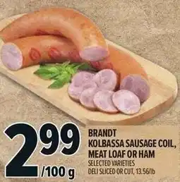 Metro Brandt kolbassa sausage coil, meat loaf or ham offer