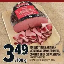 Metro Irresistibles artisan montreal smoked meat, corned beef or pastrami offer