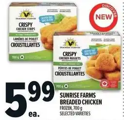 Metro Sunrise farms breaded chicken offer