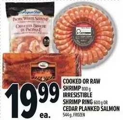 Metro Cooked or raw shrimp, irresistible shrimp ring or cedar planked salmon offer