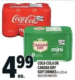 Metro Coca-cola or canada dry soft drinks offer