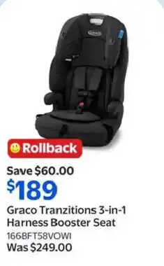 Walmart Graco Tranzitions 3-in-1 Harness Booster Seat offer