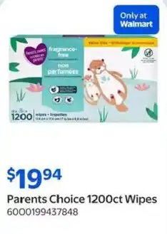 Walmart Parents Choice 1200ct Wipes offer