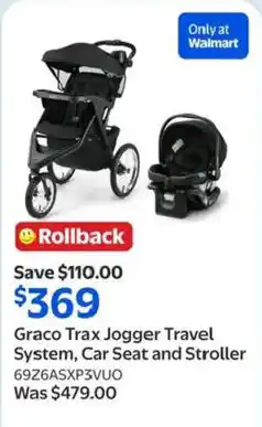 Walmart Graco Trax Jogger Travel System, Car Seat and Stroller offer