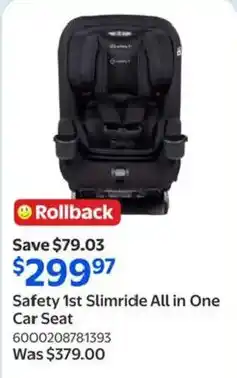 Walmart Safety 1st Slimride All in One Car Seat offer