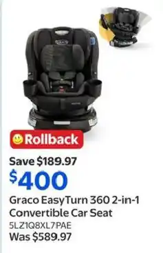 Walmart Graco Easy Turn 360 2-in-1 Convertible Car Seat offer