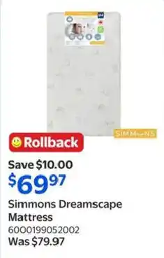 Walmart Simmons Dreamscape Mattress offer